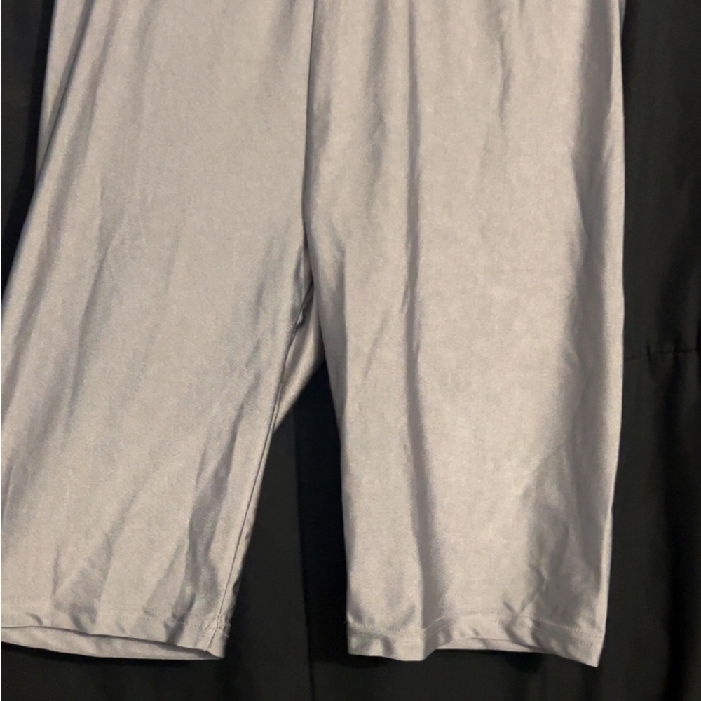 Silver metallic bike shorts Size medium
